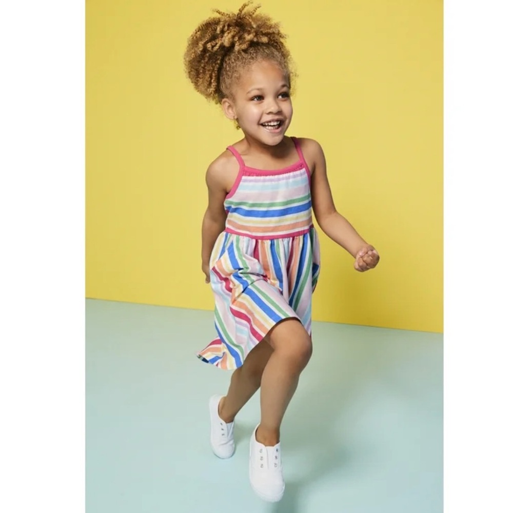 Garanimals Toddler Girl Stripe Jersey Tank Dress - Rainbow Stripe